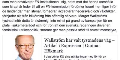 Gunnar Hökmark om Margot Wallström - feministisk utrikespolitik