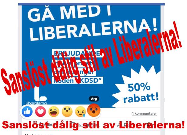 Vem vill gå med i Liberalerna!? - Nej inte ens om man blev erbjuden fritt medlemskap!