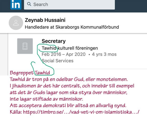 Obs! Tawhid - Zeynab Hussaini - MUF !!! Begreppet Tawhid - Tawhid är tron på en odelbar Gud, eller monoteismen. I jihadismen är det här centralt, och innebär till exempel att det är Guds lagar som ska styra över människor, inte lagar stiftade av människor. Att acceptera demokrati blir alltså en allvarlig synd.